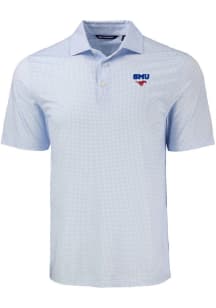 Cutter and Buck SMU Mustangs Mens Light Blue Diamond Dot Short Sleeve Polo