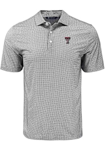 Cutter and Buck Texas Tech Red Raiders Mens Black Diamond Dot Short Sleeve Polo