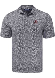 Cutter and Buck Arkansas Razorbacks Mens Black Flora Print Short Sleeve Polo