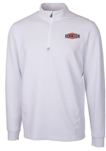 Cutter and Buck Rally House Mens White Employee Traverse Long Sleeve Qtr Zip Pullover