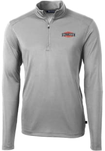 Cutter and Buck Rally House Mens Grey Employee Virtue Eco Pique Long Sleeve Qtr Zip Pullover