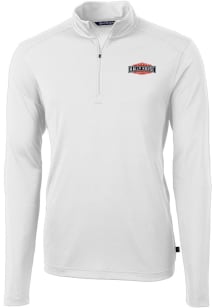 Cutter and Buck Rally House Mens White Employee Virtue Eco Pique Long Sleeve Qtr Zip Pullover