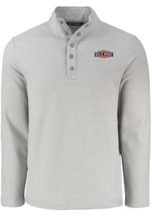 Cutter and Buck Rally House Mens Grey Employee Hunts Point Long Sleeve Qtr Zip Pullover