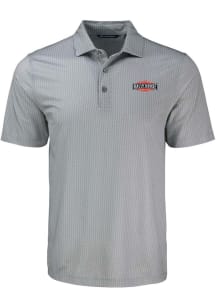 Cutter and Buck Rally House Mens Grey Employee Pike Shadow Check Short Sleeve Polo