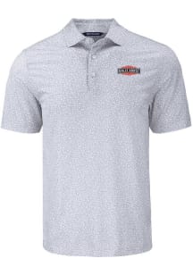 Cutter and Buck Rally House Mens Grey Employee Pike Flora Short Sleeve Polo