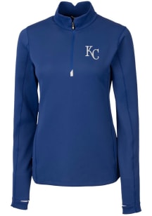 Cutter and Buck Kansas City Royals Womens Blue Traverse 1/4 Zip Pullover