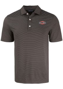 Cutter and Buck Rally House Mens Black Employee Forge Eco Fine Line Short Sleeve Polo