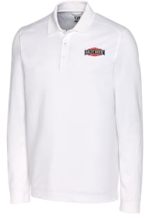 Cutter and Buck Rally House Mens White Employee Advantage Long Sleeve Polo Shirt