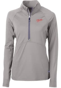 Cutter and Buck Dayton Flyers Womens Grey Adapt Eco Vault 1/4 Zip Pullover