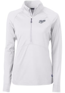 Cutter and Buck Dayton Flyers Womens White Adapt Eco Vault 1/4 Zip Pullover