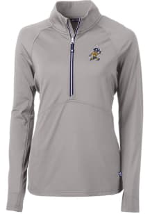 Cutter and Buck East Tennesse State Buccaneers Womens Grey Adapt Eco Vault 1/4 Zip Pullover