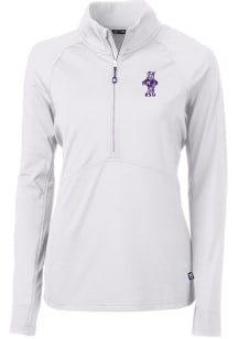Cutter and Buck K-State Wildcats Womens White Adapt Eco Vault 1/4 Zip Pullover
