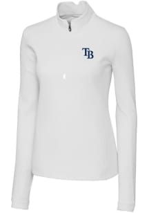 Cutter and Buck Tampa Bay Rays Womens White Traverse 1/4 Zip Pullover