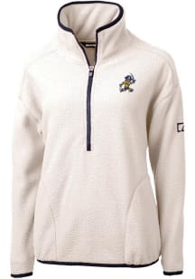 Cutter and Buck East Tennesse State Buccaneers Womens White Cascade Sherpa Vault 1/4 Zip Pullove..