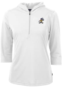 Cutter and Buck East Tennesse State Buccaneers Womens White Virtue Eco Pique Vault Hooded Sweats..