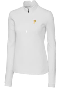 Cutter and Buck Pittsburgh Pirates Womens White Traverse 1/4 Zip Pullover
