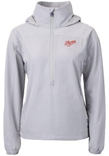 Cutter and Buck Dayton Flyers Womens Grey Charter Eco Vault Long Sleeve Pullover