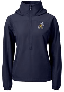 Cutter and Buck East Tennesse State Buccaneers Womens Navy Blue Vault Charter Eco Long Sleeve Pu..