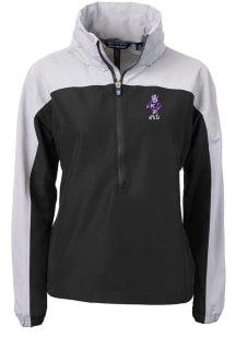 Cutter and Buck K-State Wildcats Womens Black Charter Eco Vault Long Sleeve Pullover