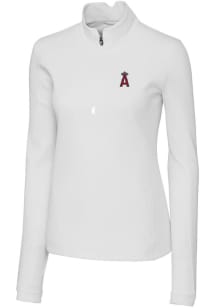 Cutter and Buck Los Angeles Angels Womens White Traverse 1/4 Zip Pullover