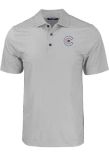Cutter and Buck Chicago Cubs Big and Tall Grey City Connect Pike Eco Geo Print Big and Tall Golf..
