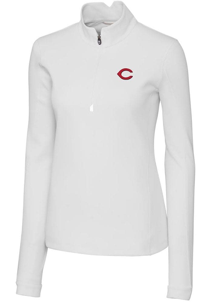 Cutter and Buck Cincinnati Reds Womens Traverse Qtr Zip