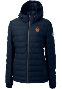 Cutter and Buck Syracuse Orange Womens Navy Blue Mission Ridge Repreve Vault Filled Jacket