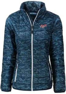 Cutter and Buck Dayton Flyers Womens Navy Blue Vault Rainier PrimaLoft Printed Filled Jacket