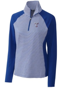 Cutter and Buck Texas Rangers Womens Blue Forge Tonal Stripe 1/4 Zip Pullover