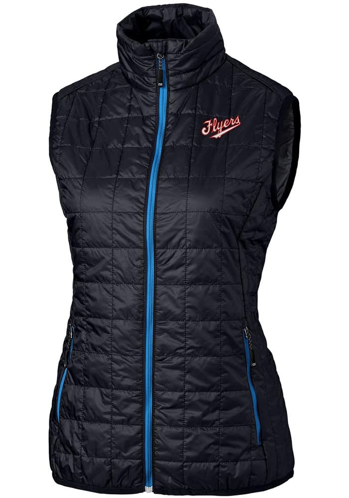 Cutter and Buck Dayton Flyers Womens Navy Blue Vault Rainier PrimaLoft Vest