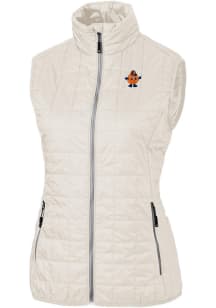 Cutter and Buck Syracuse Orange Womens White Rainier PrimaLoft Vault Vest