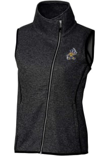 Cutter and Buck East Tennesse State Buccaneers Womens Charcoal Vault Mainsail Asymmetrical Vest