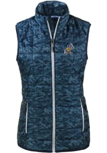 Cutter and Buck East Tennesse State Buccaneers Womens Navy Blue Vault Rainier PrimaLoft Printed ..