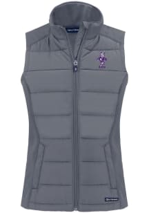 Cutter and Buck K-State Wildcats Womens Grey Evoke Vault Vest
