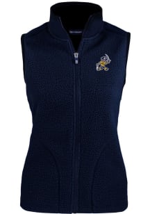 Cutter and Buck East Tennesse State Buccaneers Womens Navy Blue Cascade Sherpa Vault Vest
