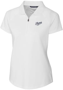 Cutter and Buck Dayton Flyers Womens White Forge Vault Short Sleeve Polo Shirt