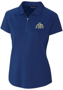 Cutter and Buck Pitt Panthers Womens Blue Forge Vault Short Sleeve Polo Shirt