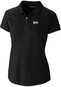 Cutter and Buck Vanderbilt Commodores Womens Black Forge Vault Short Sleeve Polo Shirt