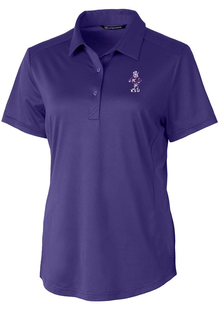 Cutter and Buck K-State Wildcats Womens Purple Prospect Vault Short Sleeve Polo Shirt