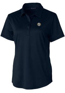 Cutter and Buck North Carolina Tar Heels Womens Navy Blue Prospect Vault Short Sleeve Polo Shirt