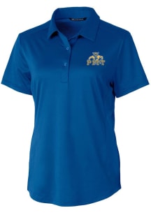 Cutter and Buck Pitt Panthers Womens Blue Prospect Vault Short Sleeve Polo Shirt