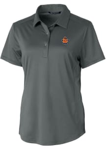 Cutter and Buck Syracuse Orange Womens Grey Prospect Vault Short Sleeve Polo Shirt