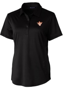Cutter and Buck Texas Longhorns Womens Black Prospect Vault Short Sleeve Polo Shirt