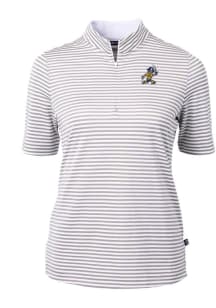 Cutter and Buck East Tennesse State Buccaneers Womens Grey Vault Virtue Eco Pique Stripe Short S..