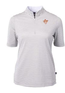Cutter and Buck Texas Longhorns Womens Grey Virtue Eco Pique Vault Short Sleeve Polo Shirt