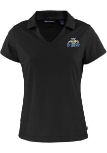 Cutter and Buck Pitt Panthers Womens Black Daybreak V Neck Vault Short Sleeve Polo Shirt