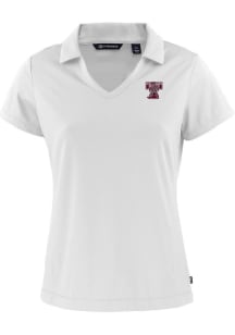 Cutter and Buck Texas A&amp;M Aggies Womens White Daybreak V Neck Vault Short Sleeve Polo Shirt