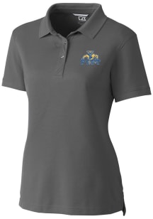 Cutter and Buck Pitt Panthers Womens Grey Advantage Vault Short Sleeve Polo Shirt