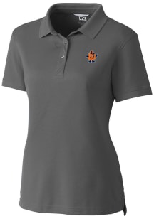 Cutter and Buck Syracuse Orange Womens Grey Advantage Vault Short Sleeve Polo Shirt