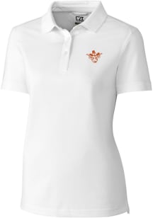 Cutter and Buck Texas Longhorns Womens White Advantage Vault Short Sleeve Polo Shirt